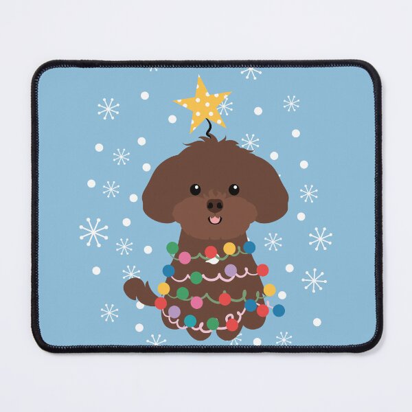 Item preview, Chocolate Shih Poo Shihpoo Shih Tzu Poodle Mix Christmas Tree  designed and sold by Lulupainting.