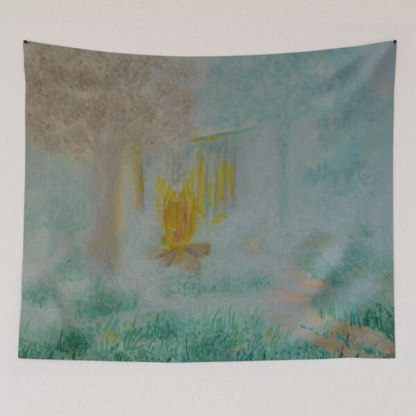 Item preview, The oak hut no. 11 - Secret garden - Gouache painting designed and sold by WanderingGraha.