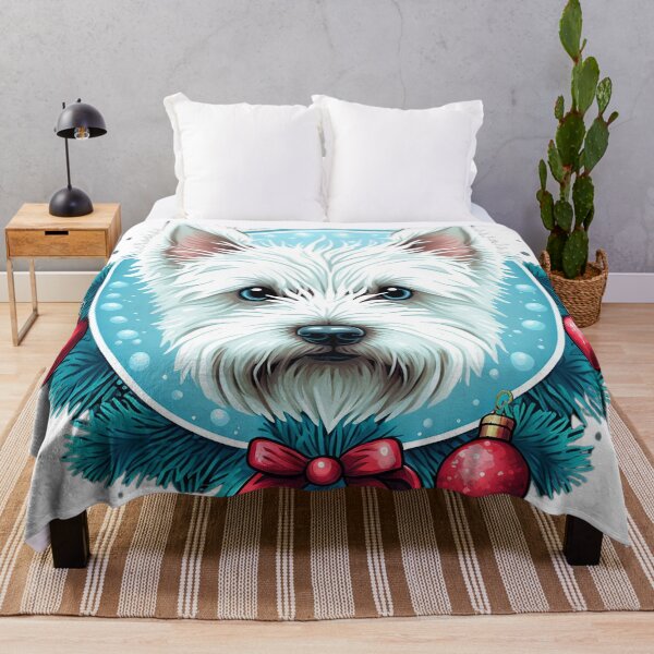 Item preview, Blue Cute Westie Christmas Tree Dog designed and sold by TheCreativeFab.