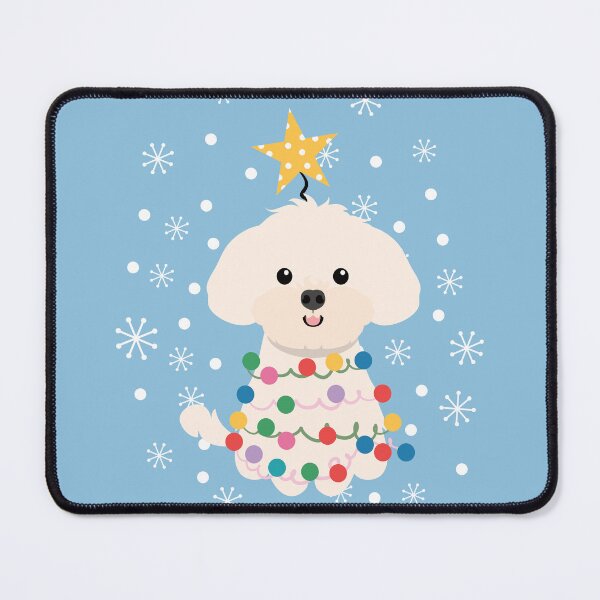 Item preview, White Shih Poo Shihpoo Shih Tzu Poodle Mix Christmas Tree  designed and sold by Lulupainting.