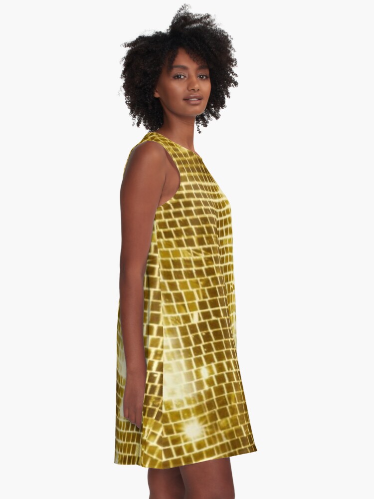 Gold mirror sequin dress - disco ball costume party dress