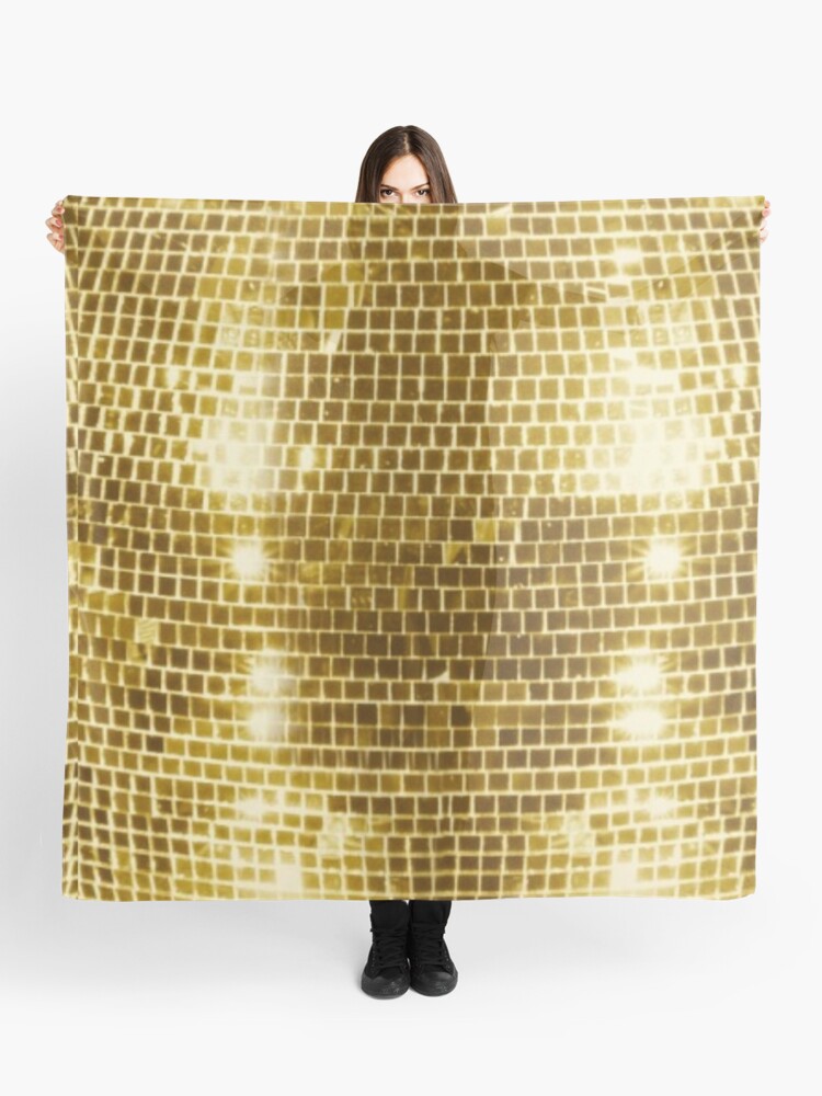 Real Disco ball gold disco fever boogie dance 70s club disco party checkered   Scarf for Sale by weird83