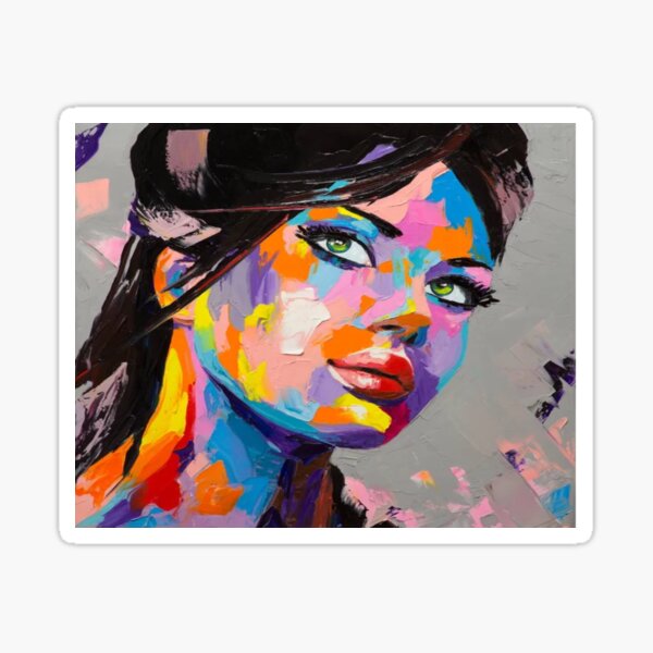"Emotion" original oil painting on canvas, woman portrait Sticker