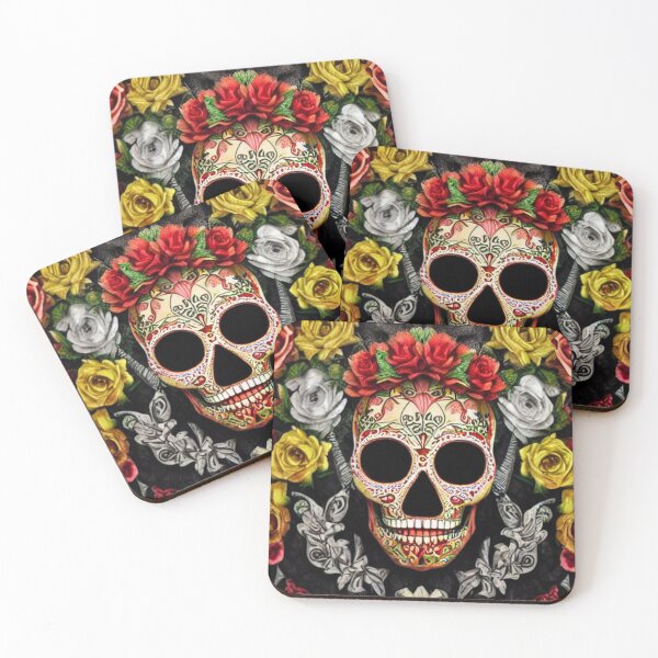 Item preview, Sugar skull, Santa Muerte,Victorian Ghotic Floral Skull, skull with floral designed and sold by ValleyDream.