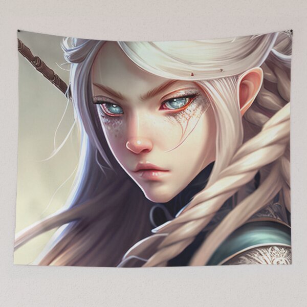 Item preview, Elven anime character warrior designed and sold by 100PercentOtaku.