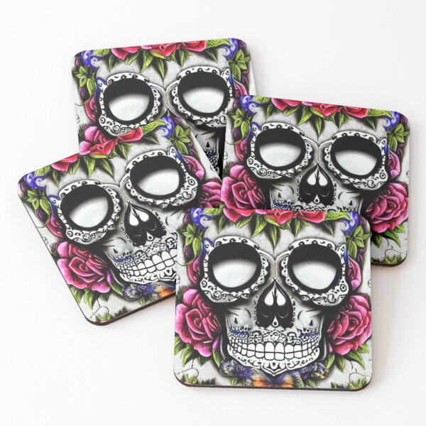 Item preview, Sugar skull, Santa Muerte,Victorian Ghotic Floral Skull, skull with floral designed and sold by ValleyDream.