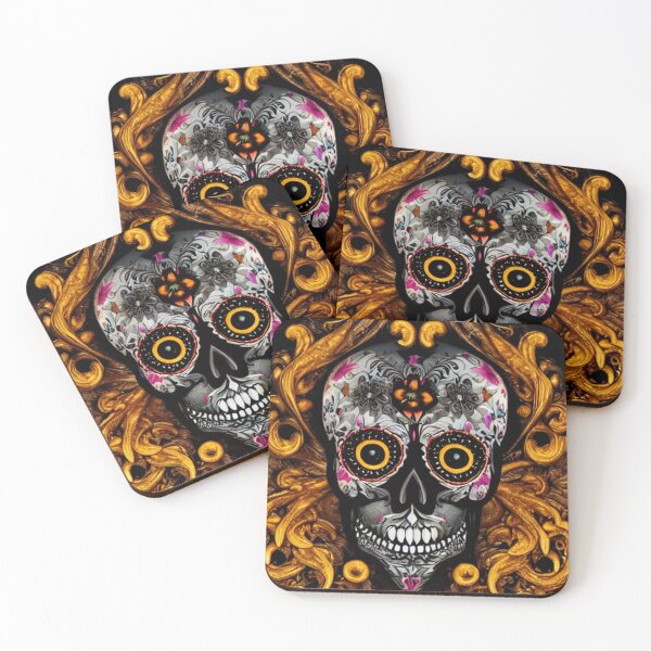 Item preview, Sugar skull, Santa Muerte,Victorian Ghotic Floral Skull, skull with floral designed and sold by ValleyDream.