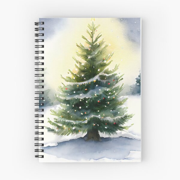 Item preview, Watercolor Christmas Tree in the Snow with Baubles Winter Festive Design  designed and sold by CGSGraphics.