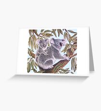 Koalas in a Gum Tree Greeting Card