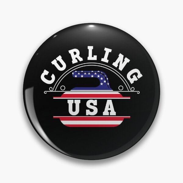 Item preview, Vintage Curling Stone USA Flag Red White Blue Winter Sports designed and sold by rifatart.