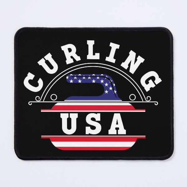 Item preview, Vintage Curling Stone USA Flag Red White Blue Winter Sports designed and sold by rifatart.