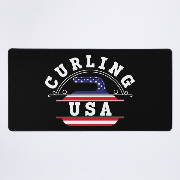 Item preview, Vintage Curling Stone USA Flag Red White Blue Winter Sports designed and sold by rifatart.