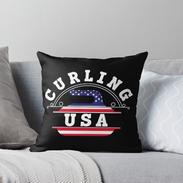 Item preview, Vintage Curling Stone USA Flag Red White Blue Winter Sports designed and sold by rifatart.