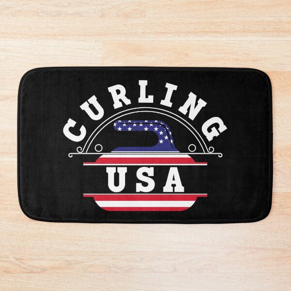 Item preview, Vintage Curling Stone USA Flag Red White Blue Winter Sports designed and sold by rifatart.