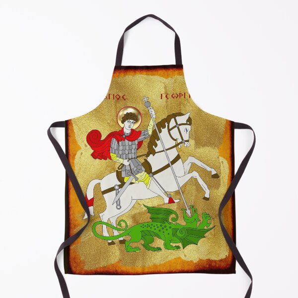 Item preview, Saint George Icon Gold Byzantine Style designed and sold by Yiorgos Designs.