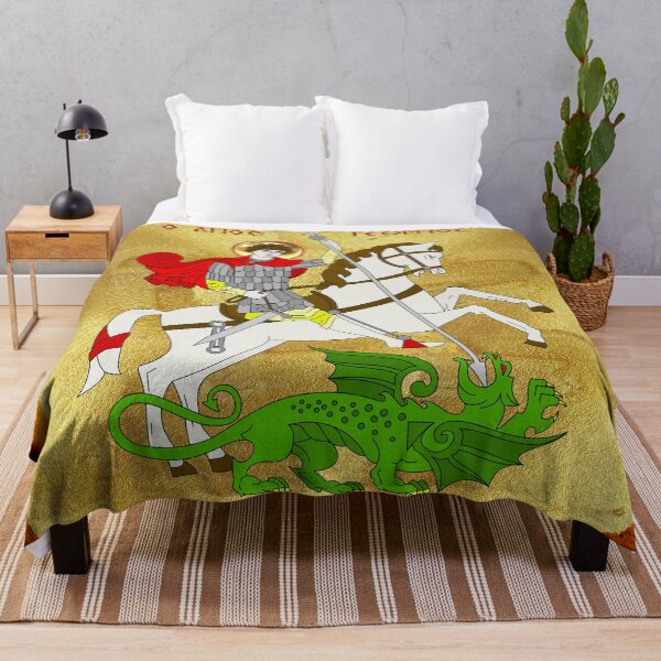 Item preview, Saint George Icon Gold Byzantine Style designed and sold by Yiorgos Designs.