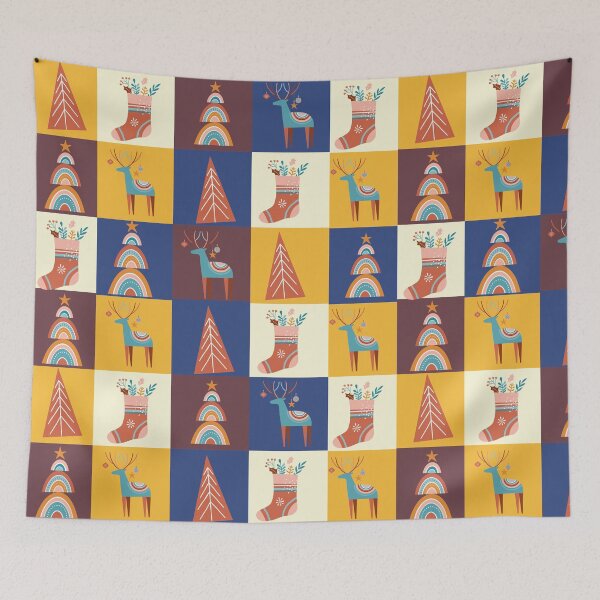 Item preview, Cute boho style Christmas patchwork designed and sold by reka88.