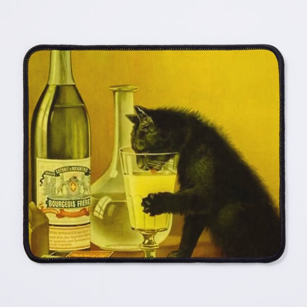 Item preview, Black Cat drinking Absinthe Bourgeois designed and sold by Juaneosborn.