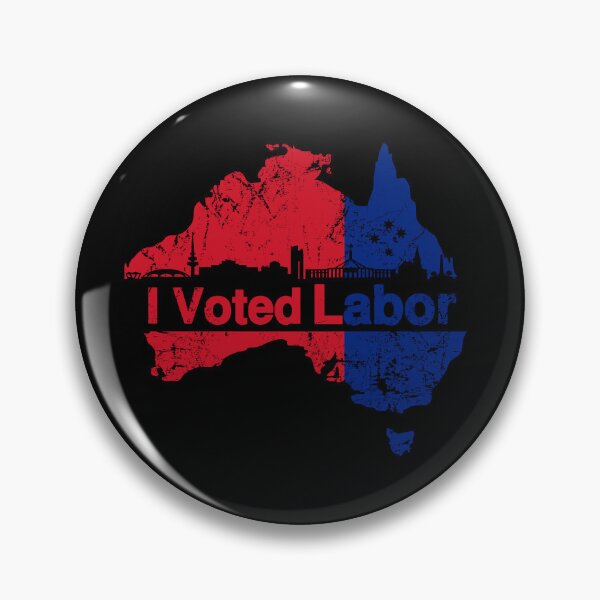 Item preview, I Voted for the Australian Labor Party with Canberra skyline in Black designed and sold by Manoroma.