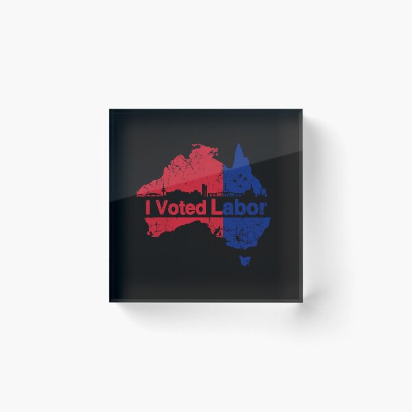 Item preview, I Voted for the Australian Labor Party with Canberra skyline in Black designed and sold by Manoroma.