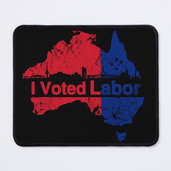 Item preview, I Voted for the Australian Labor Party with Canberra skyline in Black designed and sold by Manoroma.