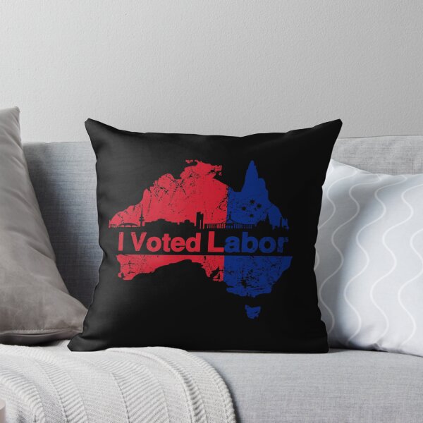 Item preview, I Voted for the Australian Labor Party with Canberra skyline in Black designed and sold by Manoroma.