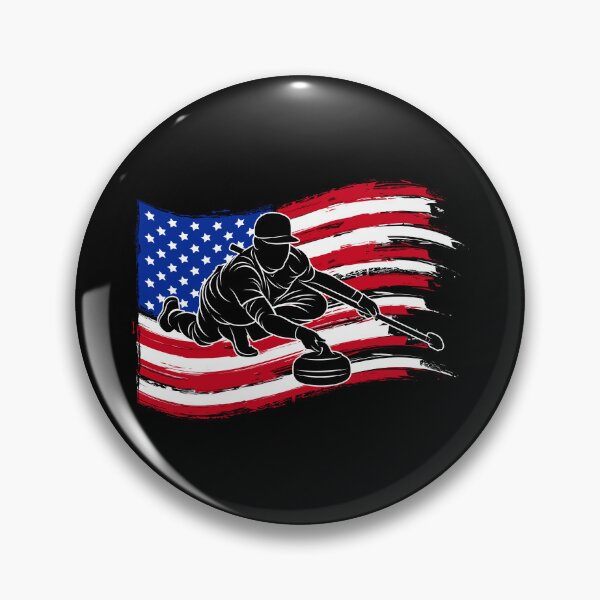 Item preview, American Flag Curling USA Team Support Winter Sports Lover designed and sold by rifatart.