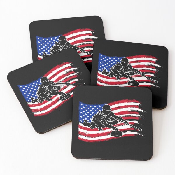 Item preview, American Flag Curling USA Team Support Winter Sports Lover designed and sold by rifatart.