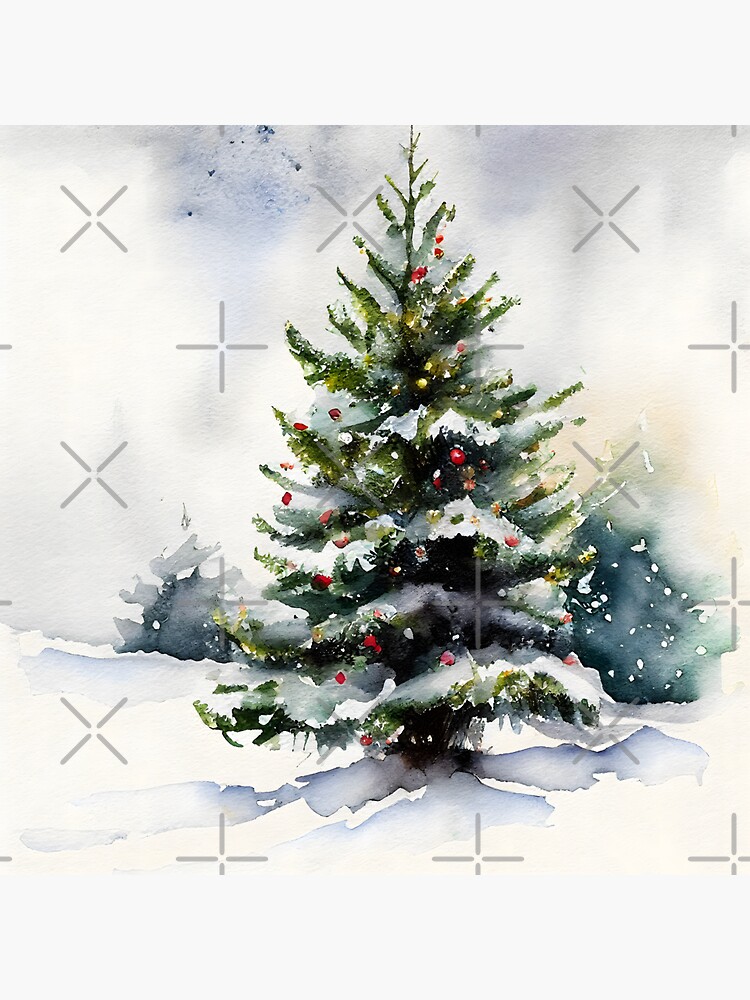 Watercolor Christmas Trees Vinyl