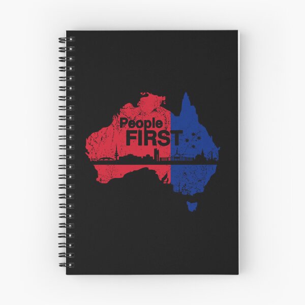 Item preview, Australian Labor Party, People First with Canberra Skyline in black designed and sold by Manoroma.
