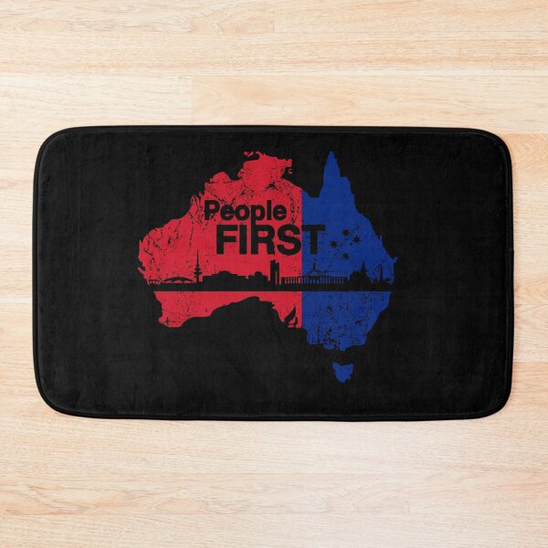 Item preview, Australian Labor Party, People First with Canberra Skyline in black designed and sold by Manoroma.