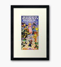 Super Smash Brothers, restored from a Nintendo Power Magazine Poster, Vintage Framed Print