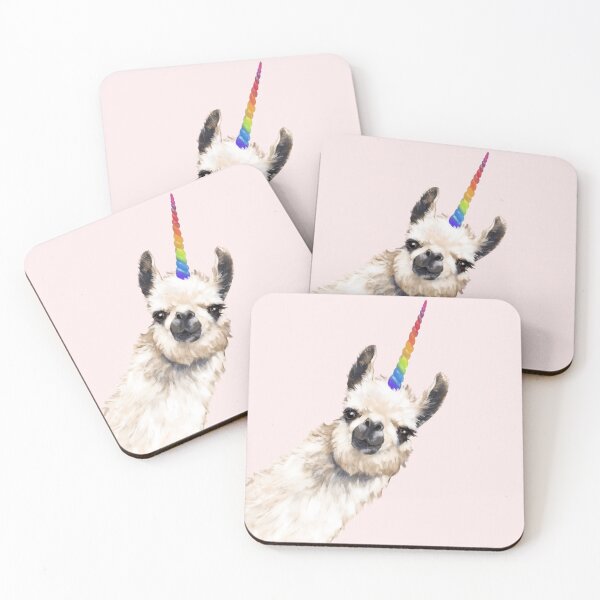 Item preview, Sneaky Unicorn Llama in Pink designed and sold by bignosework.