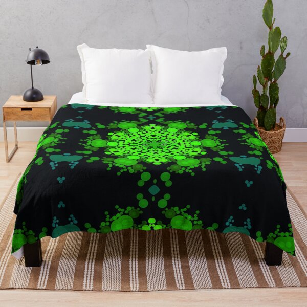 Item preview, Dot Mandala Flower Green and Black designed and sold by WormholeOrbital.