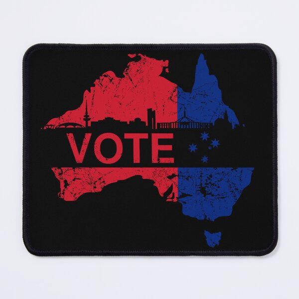 Item preview, Vote for the Australian Labor Party with Canberra Skyline in black designed and sold by Manoroma.