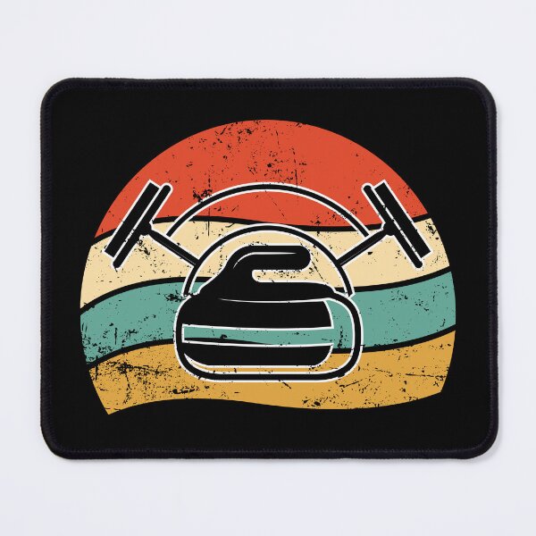 Item preview, Retro Curling Stone Broom Curling Player Coach Winter Sports designed and sold by rifatart.