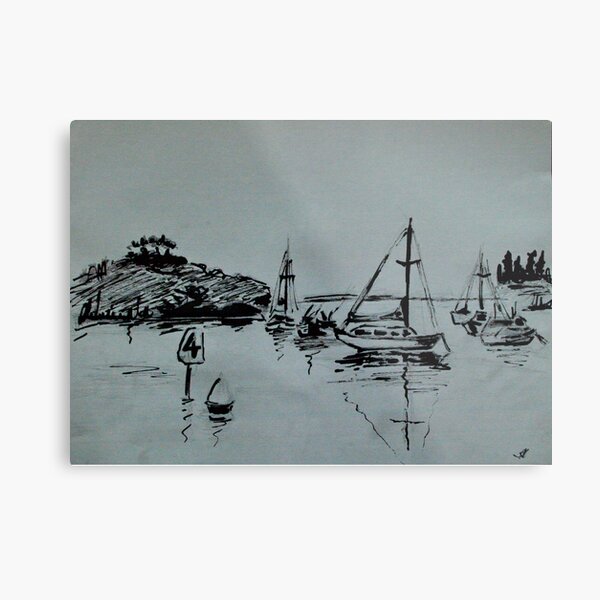 Ketch Sketch Metal Print