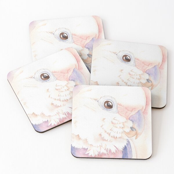 Item preview, Goffin Tanimbar corella cockatoo watercolor portrait parrot name Buckley designed and sold by L'Atelier Oranjade.