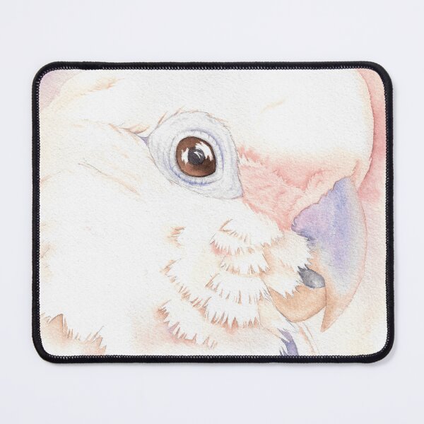 Item preview, Goffin Tanimbar corella cockatoo watercolor portrait parrot name Buckley designed and sold by L'Atelier Oranjade.
