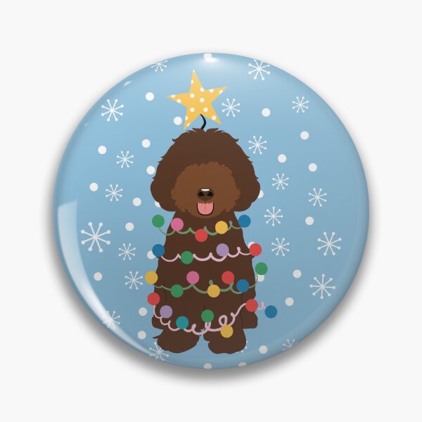 Item preview, Chocolate Aussiedoodle Christmas Tree  designed and sold by Lulupainting.