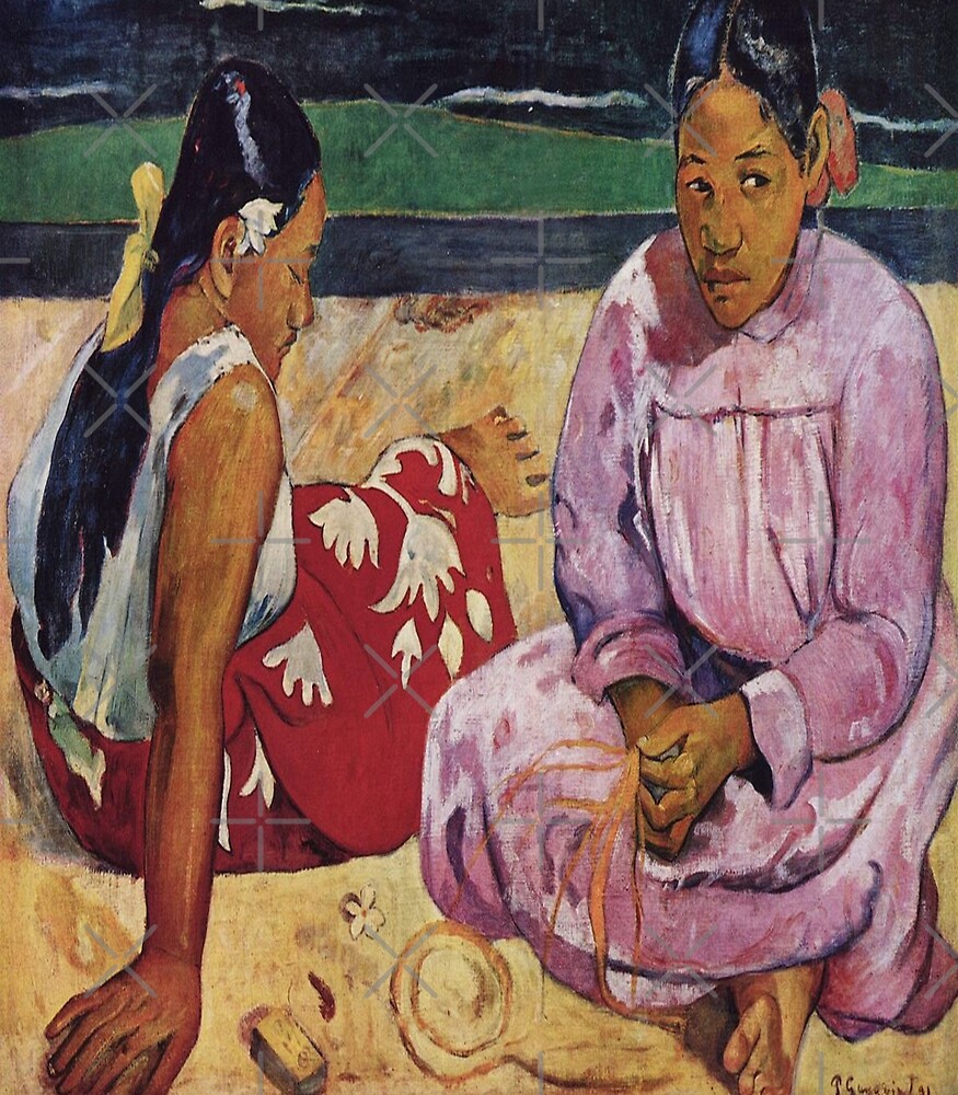 Tahitian Women On The Beach Paul Gauguin By LexBauer Redbubble   Flat,1000x1000,075,f.u1 