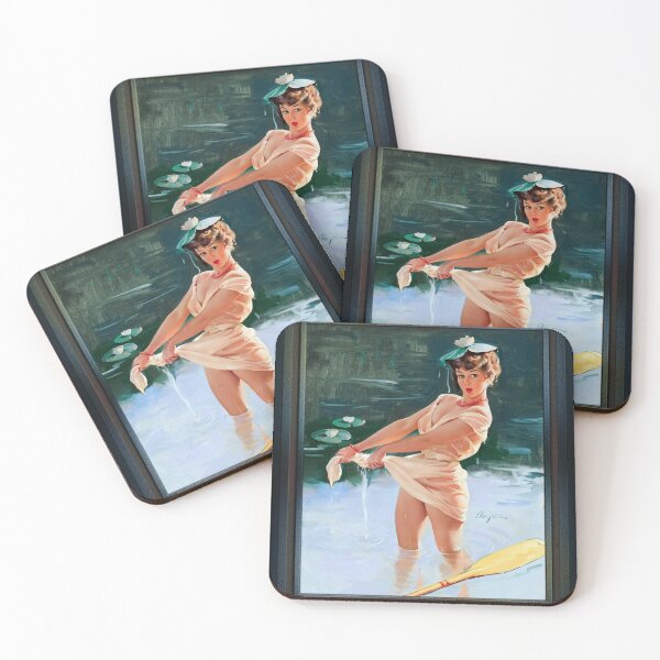 Item preview, Water Lilies by Gil Elvgren Vintage Illustration Xzendor7 Art Reproductions designed and sold by Xzendor7 Digital Art Creations.