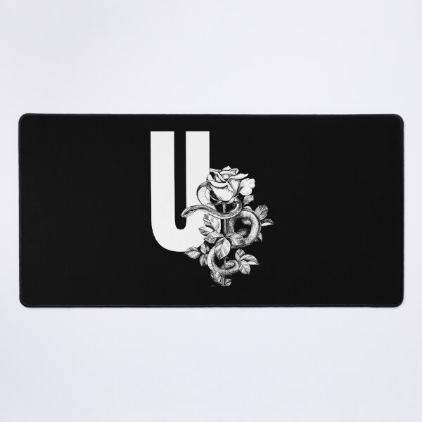 Item preview, U Botanical Monogram. Peony snake floral letter designed and sold by Emotionsy.