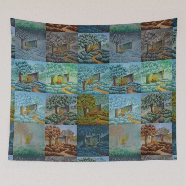 Item preview, Ensemble of oak hut - Secret garden - Gouache painting designed and sold by WanderingGraha.