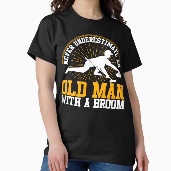Item preview, Never Underestimate An Old Man With A Broom Funny Curling designed and sold by rifatart.