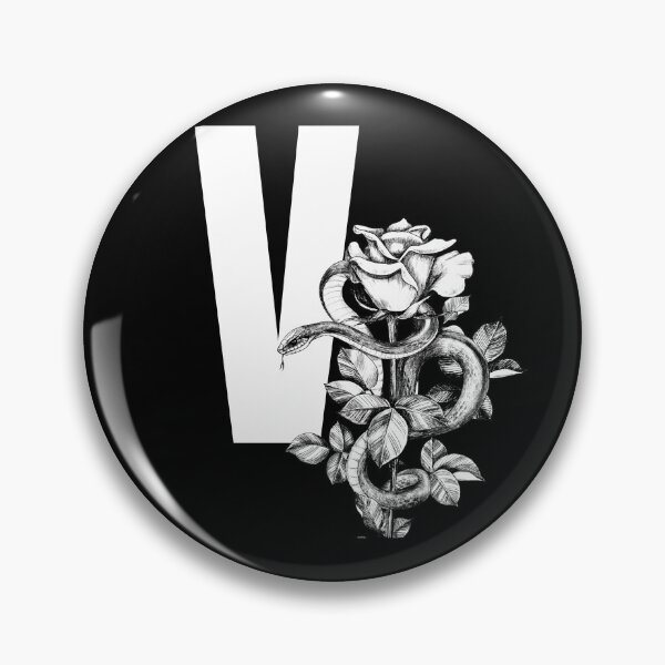Artikelvorschau, V Botanisches Monogramm. Blumenbuchstabe der Pfingstrose entworfen und verkauft von Emotionsy.