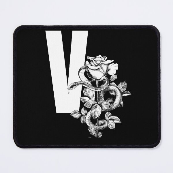 Item preview, V Botanical Monogram. Peony snake floral letter designed and sold by Emotionsy.