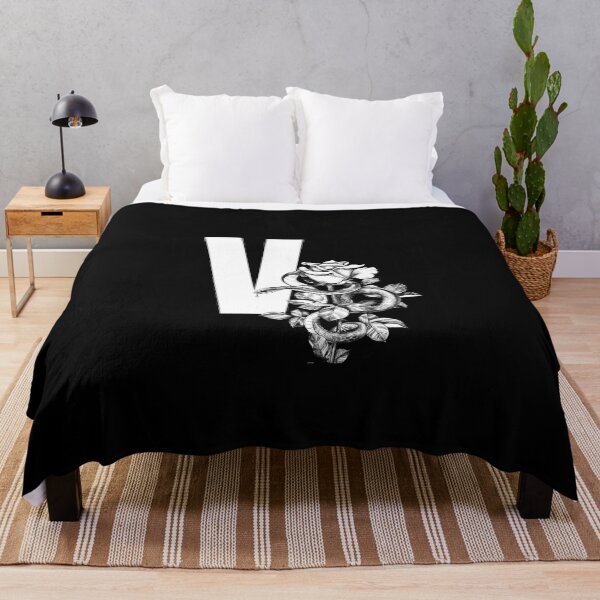 Item preview, V Botanical Monogram. Peony snake floral letter designed and sold by Emotionsy.