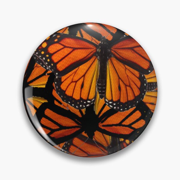Aperçu de l'œuvre ABSTRAIT ORANGE MONARCH BUTTERFLIES BLACK ART créée et vendue par sharlesart.