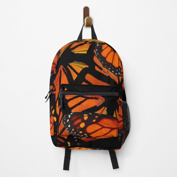 Item preview, ABSTRACTED ORANGE MONARCH BUTTERFLIES BLACK ART designed and sold by sharlesart.